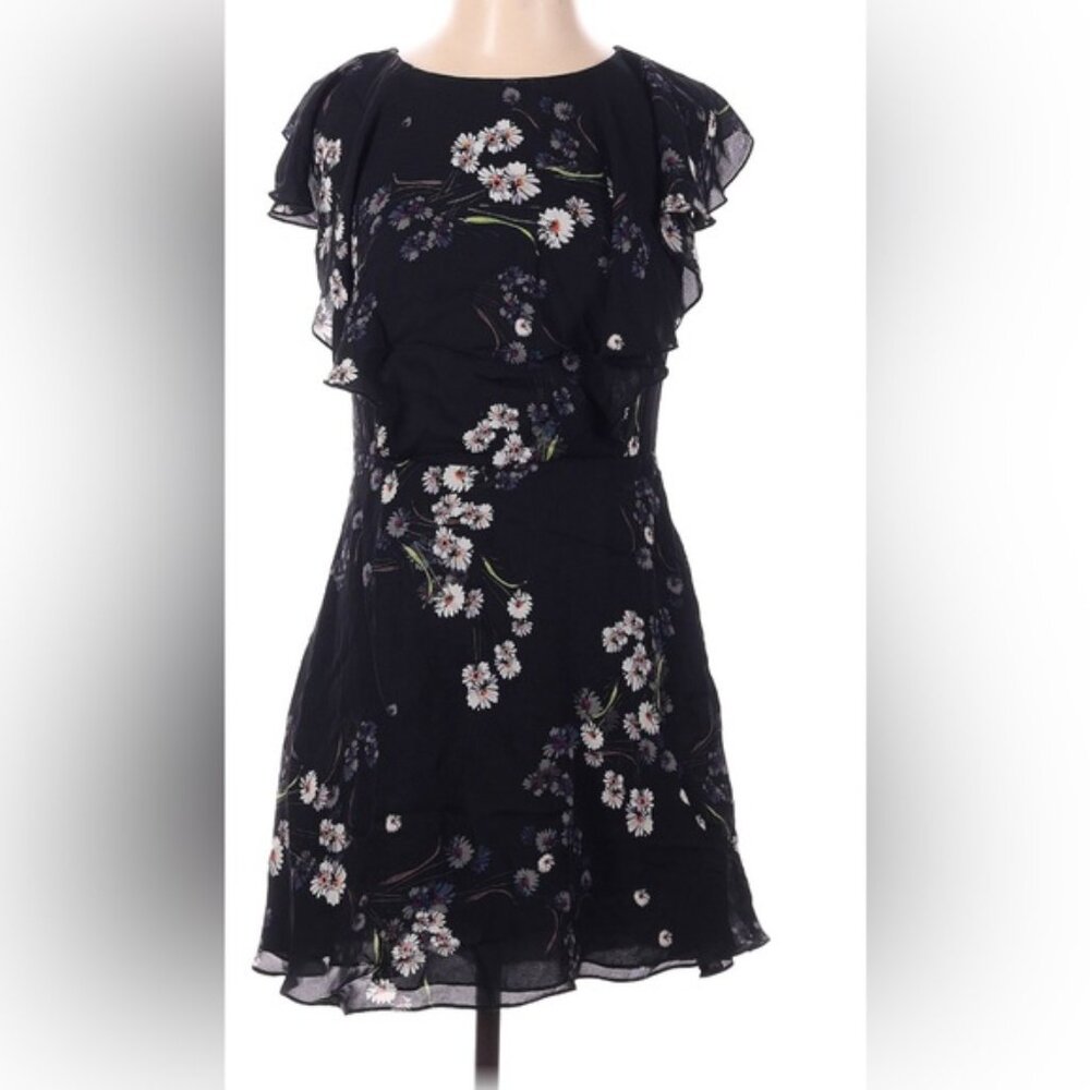 JUICY COUTURE BLACK LABEL CHIFFON SILK FLORAL DRESS WITH POCKETS - SIZE 0 (EUC)